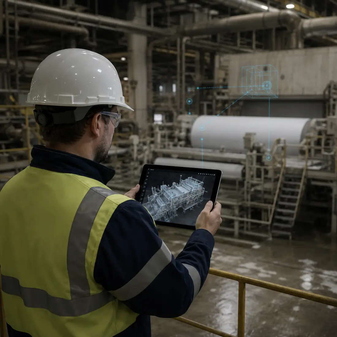 Operación digitalizada en planta de celulosa y papel